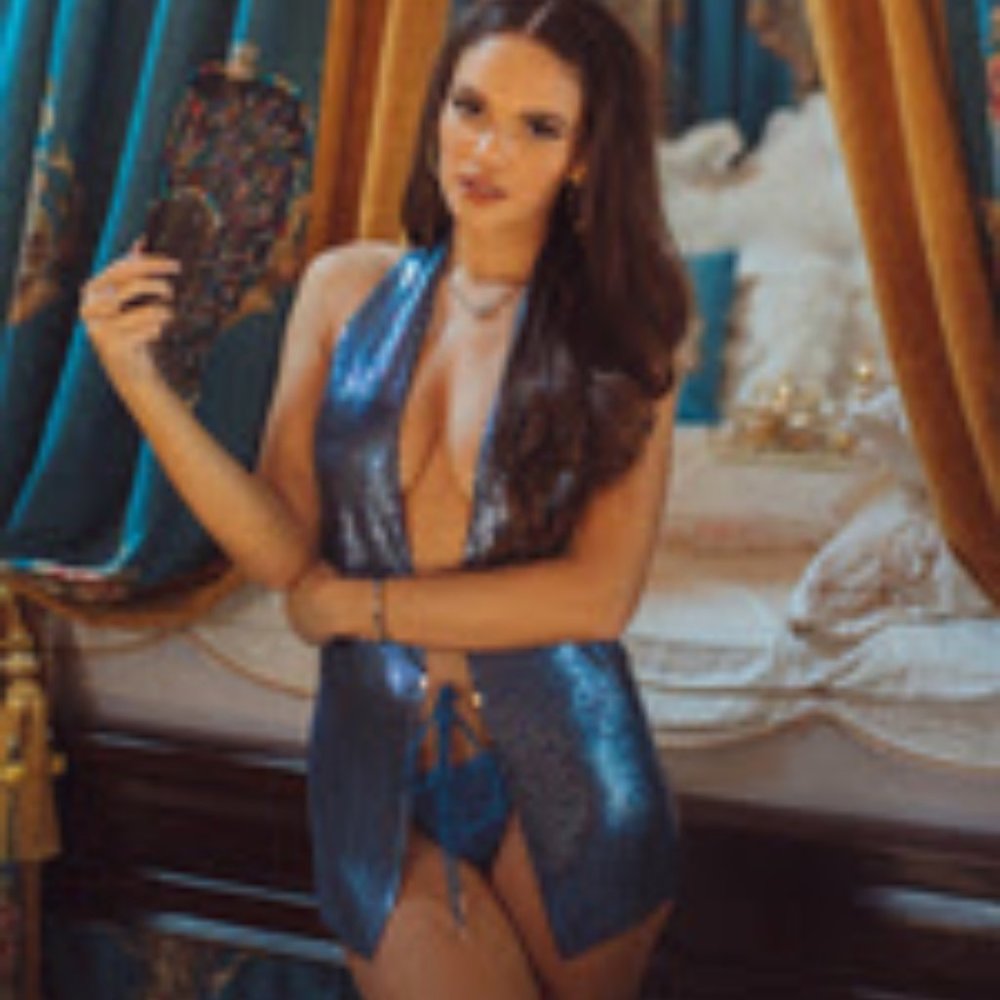 NTW - Savage X Fenty XS/S - Chain Reaction Micro Slip with Chain in Dreamy Blue